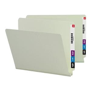 End-tb Folder 25 Pt Prssbrd Strt Cut Letter Sz Gry/Grn 25/Pk 25/Bx