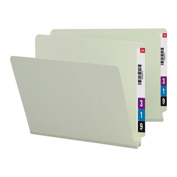 End-tb Folder 25 Pt Prssbrd Strt Cut Letter Sz Gry/Grn 25/Pk 25/Bx
