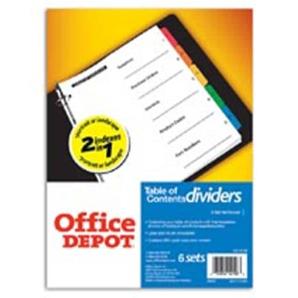 TOC Customized Index w/ Preprntd Tabs Asst # 1-5 6 Sets/Pack 6/Pk