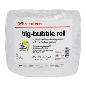 Office Depot Brand Bubble Roll 5/16" Thick Clear 12" x 75' Ea