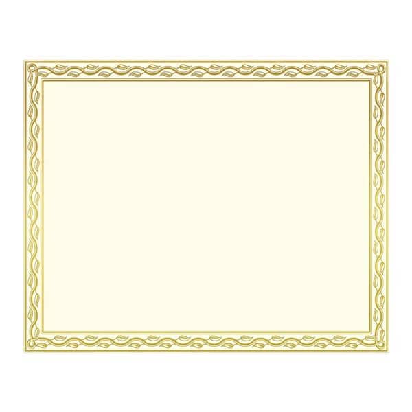 Blank Certificates 8.5 in x 11 in Serpentine Gold Foil 12/Pack 12/Pk