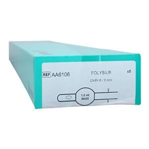 Cysto-Care Folysil 2-Way Foley Catheter Straight Tip 100% Silicone 6Fr 1.5cc
