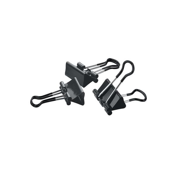 Med Binder Clips 1 1/4 in with 5/8 in Capacity Black/Red Asstd 12/Pk 12/Pk