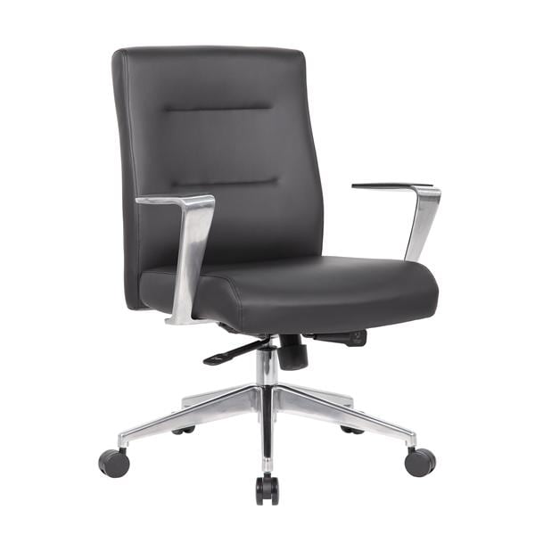 Exctv Dsk Chair, Blk w/ Almn Arm & Base, Antmcrbl Uph Ea