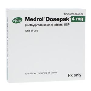 Medrol Tablets 4mg Unit Dose 21/Package Each
