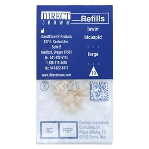 DirectCrown Crowns Size AC10 Lower Bicuspid Refill 8/Bx