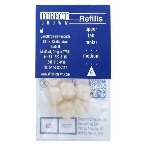 DirectCrown Crowns Size AC6 Upper Left Molar Replacement Crowns 8/Bx