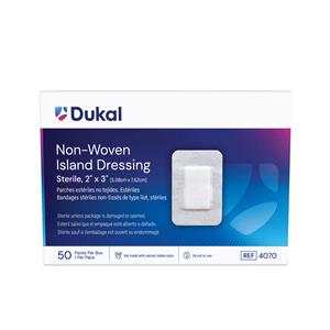 Caliber Cotton Island Dressing 2x3" Sterile Adhesive Absorbent LF, 8 BX/CA