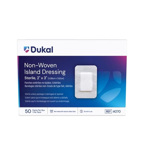 Caliber Cotton Island Dressing 2x3" Sterile Adhesive Absorbent LF, 8 BX/CA