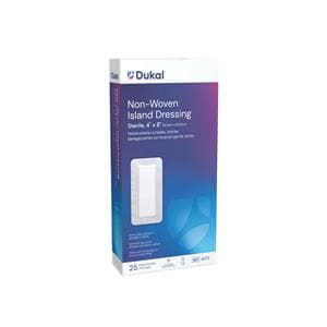 Caliber Cotton Island Dressing 4x8" Sterile Adhesive Absorbent LF, 4 BX/CA