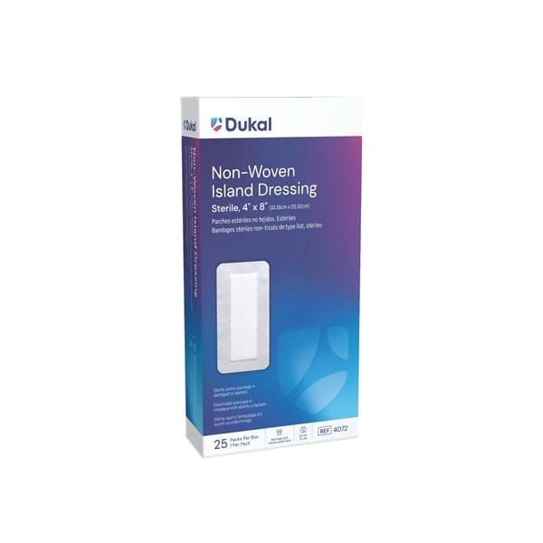 Caliber Cotton Island Dressing 4x8" Sterile Adhesive Absorbent LF, 4 BX/CA