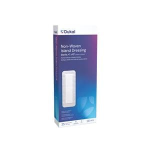 Caliber Cotton Island Dressing 4x10" Sterile Adhesive Absorbent LF