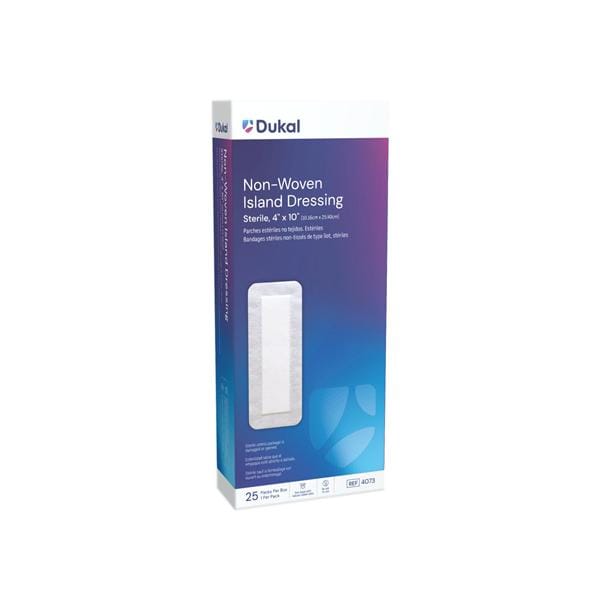 Caliber Cotton Island Dressing 4x10" Sterile Adhesive Absorbent LF