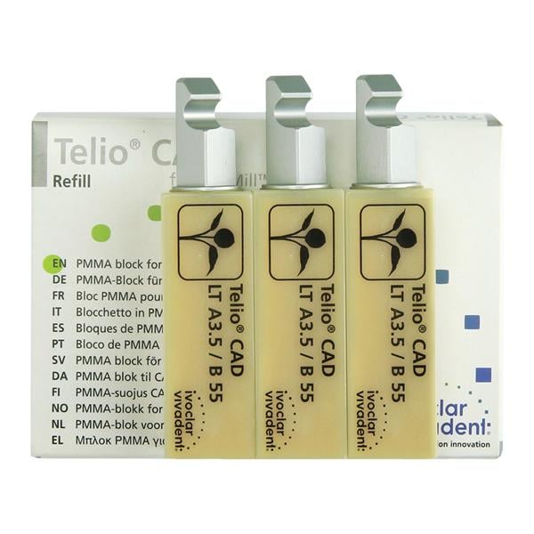 Telio CAD LT Milling Blocks Low Translucency B55 A3.5 For PlanMill 3/Bx