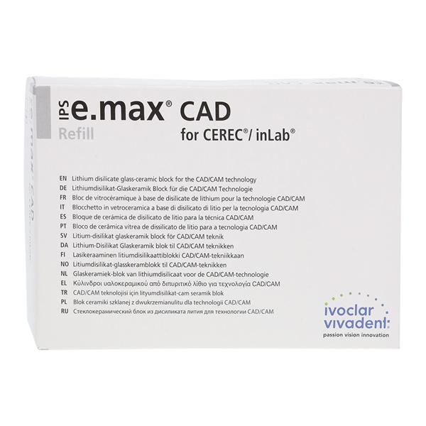 IPS e.max CAD HT Milling Blocks High Translucency B40L BL2 For CEREC 3/Bx