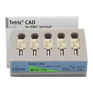 Tetric CAD MT Milling Blocks Medium Translucency C14 A1 For CEREC 5/Pk