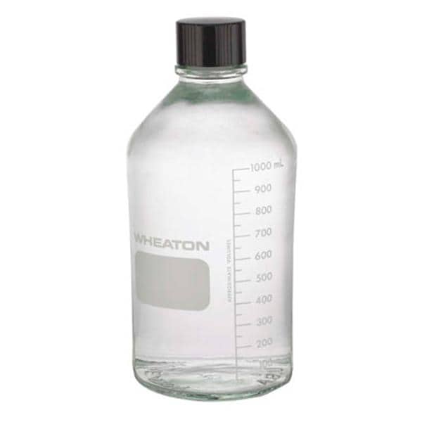 Wheaton Media Bottle Borosilicate Glass Clear 1000mL 24/Pk