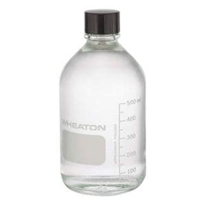 Wheaton Media Bottle Borosilicate Glass Clear 500mL 24/Pk