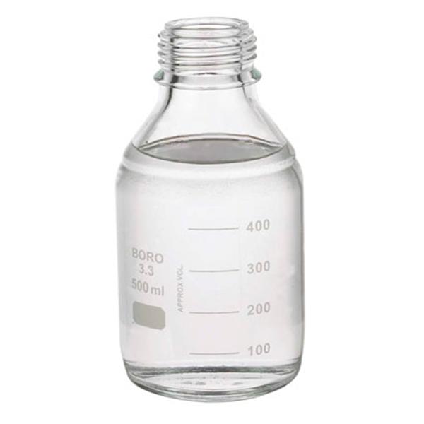 Lab 45 Media Bottle Borosilicate Glass Clear 500mL 12/Pk