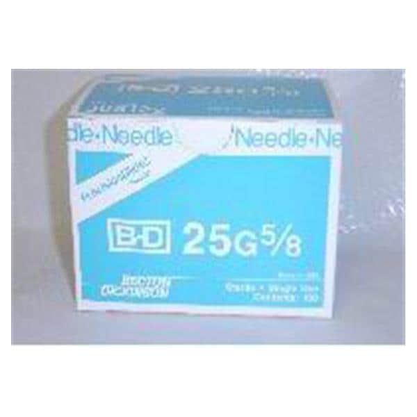 PrecisionGlide Hypodermic Needle 25gx5/8" Blue Cnvntnl Low Dead Space 100/Bx, 10 BX/CA