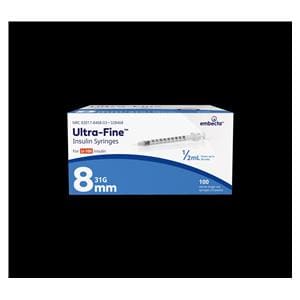 Ultra-Fine II Insulin Syringe/Needle 31gx5/16" 0.5cc Conventional LDS 100/Bx