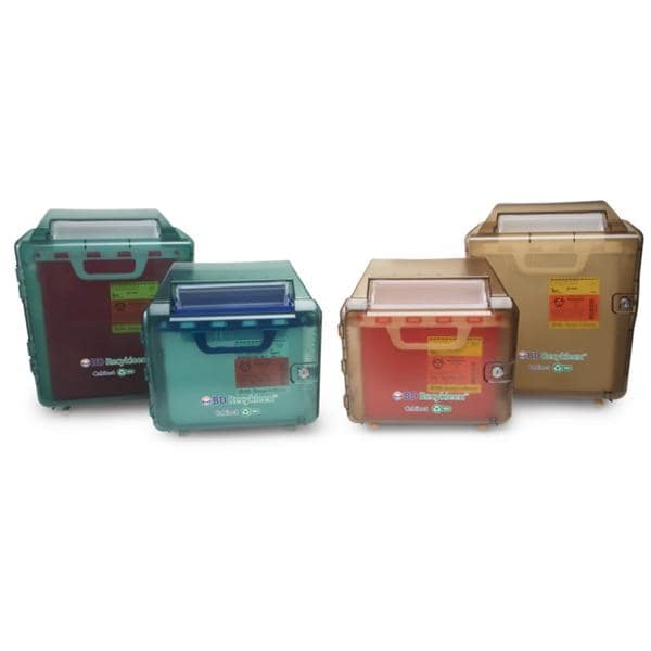 Recykleen Sharps Cabinet Brown 7-1/2x14-1/2x19" Plastic For w/ 2-3 Gal Cllctr Ea