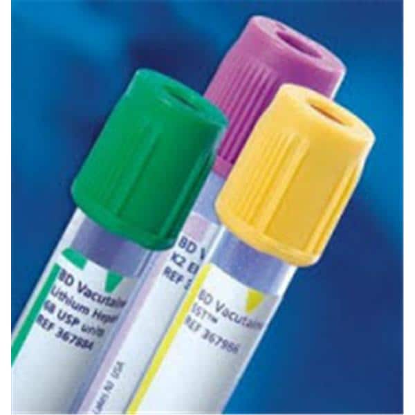 Vacutainer Venous Blood Collection Tube Blue 6mL Hemogard Closure Plastic 100/Bx