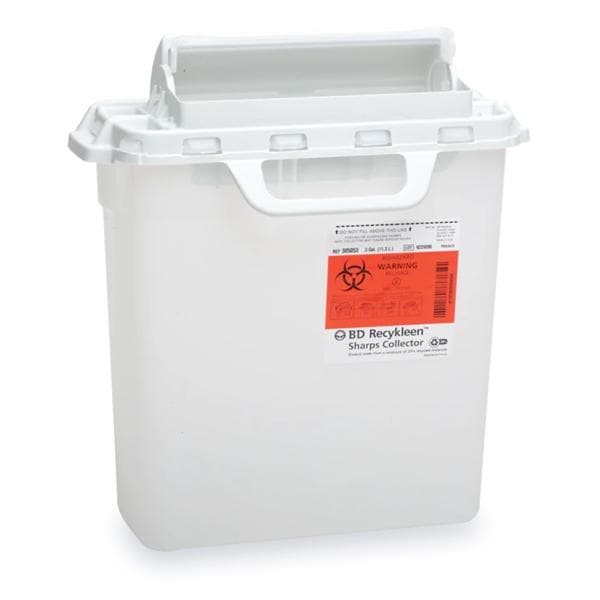 Recykleen Sharps Container 3gal Pearl 15-3/4x13-1/2x6" Perimeter Lock Plastic Ea, 10 EA/CA