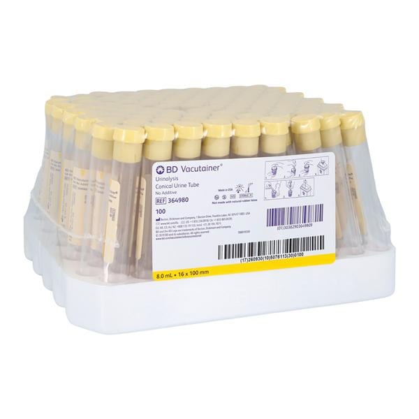 Vacutainer Urine Collection Tube 8mL Plastic 100/Bx