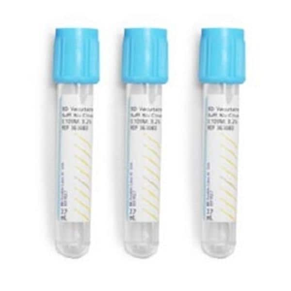 Vacutainer Venous Blood Collection Tube Light Blue 2.7mL Hmgrd Clsr Plstc 100/Bx, 10 BX/CA