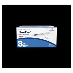 Insulin Syringe/Needle 31gx5/16" 1cc Prm Atch Ndl Cnvntnl LDS 100/Bx