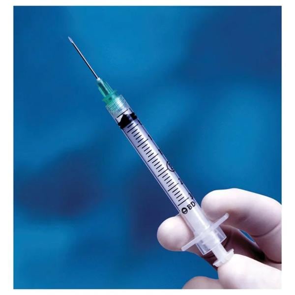 Integra Hypodermic Syringe/Needle 25gx1" 3cc Blue Dtchbl Ndl Sfty LDS 100/Bx