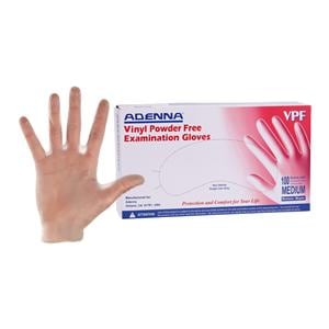 VPF Vinyl Exam Gloves Medium Clear Non-Sterile, 10 BX/CA