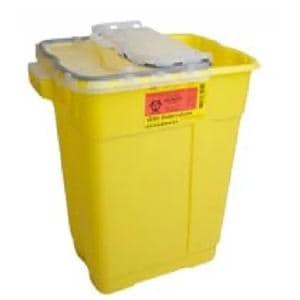 Chemotherapy Container 17gal Translucent Yellow 14-3/4x20x23-1/2" Ld Plstc 5/Ca