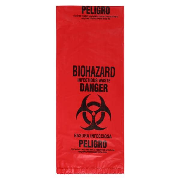 Pro Tector Infectious Waste Bag 24x30" Red Polyethylene 100/Bx