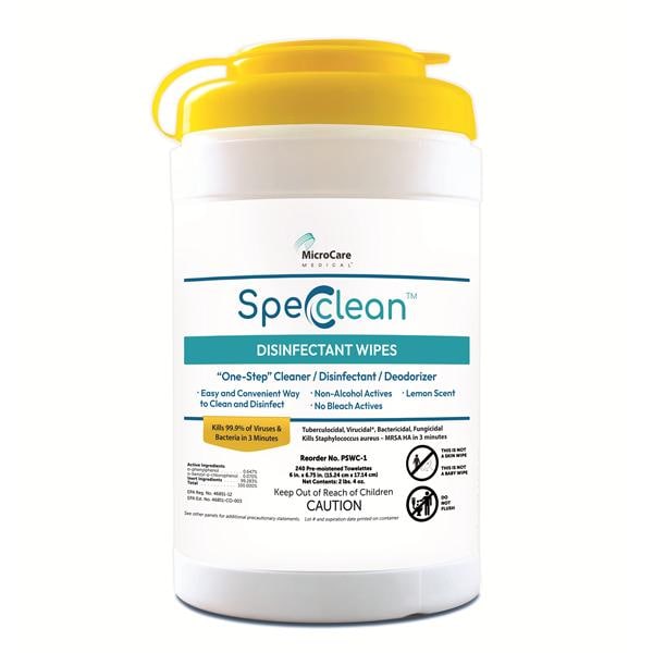 Spec Clean Disinfectant Wipes Canister 240/Cn, 12 CN/CA