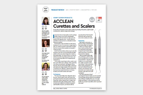 ACCLEAN® Curettes & Scalers Product Evaluation in Dental Product Shopper