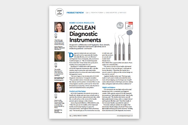 ACCLEAN® Diagnostic Instruments Product Evaluation in Dental Product Shopper